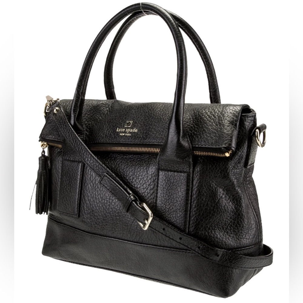 Kate Spade Southport Avenue Carmen leather Convertible Satchel Handbag Black